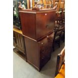 SHARP FOUR PIECE STACKING HI-FI SYSTEM, IN REPRODUCTION LINE INLAID MAHOGANY CABINET, the door as