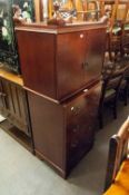 SHARP FOUR PIECE STACKING HI-FI SYSTEM, IN REPRODUCTION LINE INLAID MAHOGANY CABINET, the door as