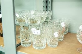 A GROUP OF CUT CRYSTAL DRINKING GLASSES TO INCLUDE; SIX WHITE WINE, FOUR TUMBLERS AND FIVE