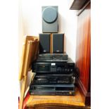 MIXED AUDIO AND HiFi EQUIPMENT OT INCLUDE KENWOOD EQ, YAMAHA CASSETTE DECK KX 330, PHILIPS CD PLAYER