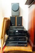 MIXED AUDIO AND HiFi EQUIPMENT OT INCLUDE KENWOOD EQ, YAMAHA CASSETTE DECK KX 330, PHILIPS CD PLAYER