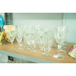 A COLLECTION OF CUT AND ETCHED CRYSTAL GLASSES