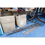 SELECTION OF WOOD WORKING TOOLS TO INCLUDE LARGE CLAMPS, 'G' CLAMPS, PLANES, ETC.