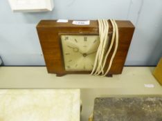 A COLOUR PRINT BOBBY BURNS ? OF GEORGE PAPESHAWK 1896 AND A METAMEC CLOCK IN OAK CASE