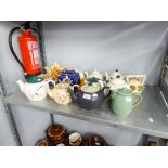 A LARGE COLLECTION OF MODERN TEAPOTS (13) IN TOTAL