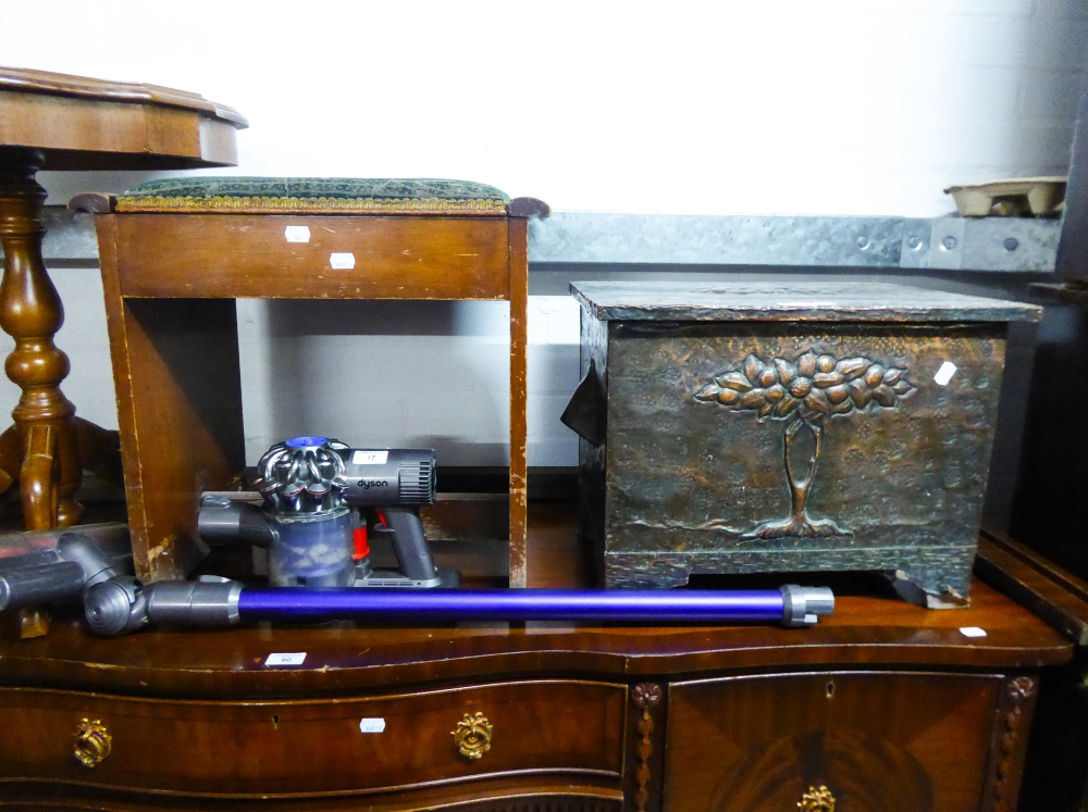 ART DECO PIANO STOOL AND A COAL BOX (2)