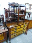 VICTORIAN WALNUTWOOD AM MAHOGANY TWO PIECE BEDROOM SUITE COMPRISING; A WASHSTAND WITH VEINED