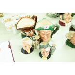 FOUR ROYAL DOULTON TOBY JUGS VIZ, SIR HENRY DOULTON, AULD MAC, OLD CHARLEY, JOHN DOULTON AND ONE