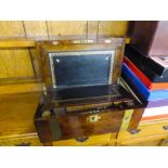 VICTORIAN WALNUTWOOD AND BRASS BOUND LARGE PORTABLE WRITING BOX