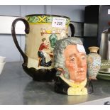 ROYAL DOULTON TWO HANDLED MUGS, 'POTTERY IN THE PAST' D6696 AND 'SIR HENRY DOULTON' D6703 (2)