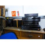 MIXED AUDIO AND HiFi EQUIPMENT OT INCLUDE KENWOOD EQ, YAMAHA CASSETTE DECK KX 330, PHILIPS CD PLAYER