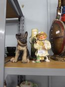 LENOX 'GERMAN SHEPHERD' PUPPY; WEDGWOOD 'SHEPHERD' TOBY JUG; ROYAL DOULTON TWO HANDLED TALL CIRCULAR