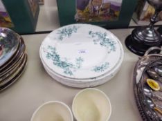 EARLY WEDGWOOD AND CO., ROYAL SEMI PORCELAIN SET OF FIVE PLATES AND ONE OTHER (6)