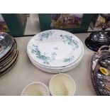 EARLY WEDGWOOD AND CO., ROYAL SEMI PORCELAIN SET OF FIVE PLATES AND ONE OTHER (6)