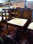 EDWARDIAN INLAID MAHOGANY CORNER ARMCHAIR