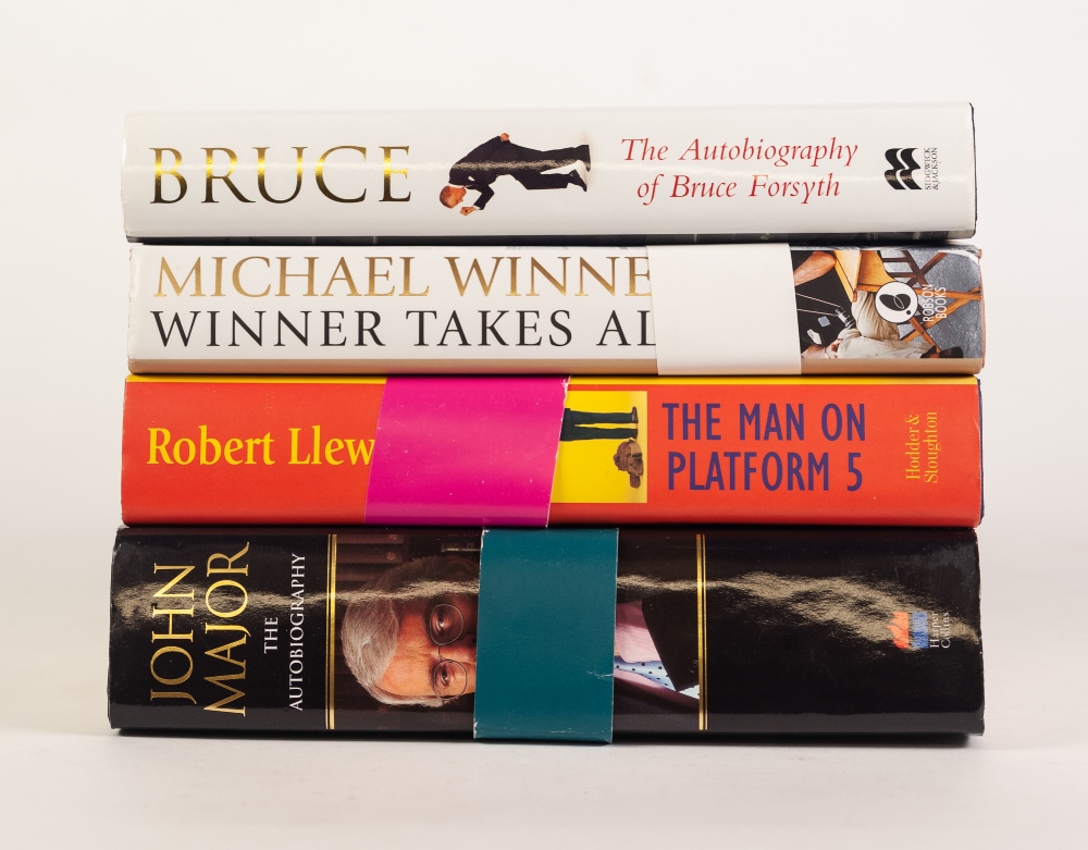 FOUR MODERN AUTOGRAPHED AUTOBIOGRAPHIES, ETC., namely Bruce Forsyth, Michael Winner, John Major