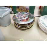 A SET OF SIX LILLIPUT COLLECTORS PLATES AND THREE WEDGWOOD COLLECTORS PLATES