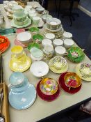 DAKIN PART TEA SERVICE, THREE MALING TEA CUPS AND BISCUIT SAUCERS AND PARAGON CUPS AND SAUCERS