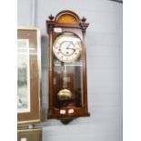 A MODERN 'COMITTI' OF LONDON WALL CLOCK WITH FAN PATERAE AND GLAZED FRONT AND SIDES