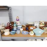 WEDGWOOD JASPERWARE BLUE DISH, STUDIO POTTERY EXAMPLES, JUGS ETC.... INCLUDING ONE SMALL IVORY