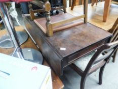 A REGENCY MAHOGANY PEMBROKE TABLE, THE SOLID TOP HAVING CANTED CORNERS OVER SINGLE END DRAWER,