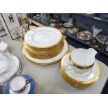 TWENTY PIECE MINTON CHINA DINNER SERVICE FOR SIX PERSONS, with acid etched gilt borders, (20)