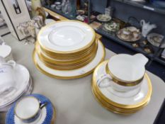 TWENTY PIECE MINTON CHINA DINNER SERVICE FOR SIX PERSONS, with acid etched gilt borders, (20)