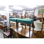 A PAIR OF EARLY NINETEENTH CENTURY MAHOGANY SINGLE DINING CHAIR WITH 'X' RAIL BACK