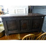 A VICTORIAN/EARLY TWENTIETH CENTURY COFFER