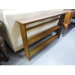 AN OAK MURAL TWO TIER PLATE RACK, 4' WIDE, 2'6" HIGH