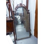 VICTORIAN MAHOGANY FRAMED LARGE ARCH TOPPED MIRROR