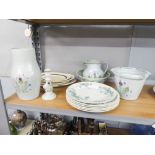 A FIVE PIECE BUCHAN STONEWARE TOILET SET, EARLY WEDGWOOD AND CO., ROYAL SEMI PORCELAIN SET OF FIVE