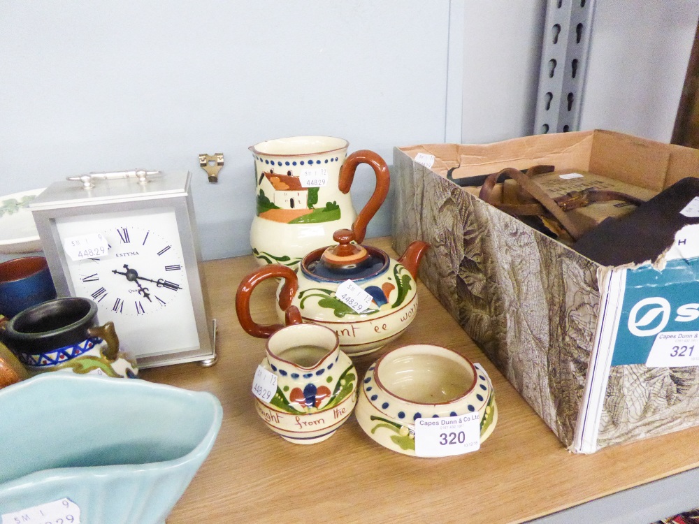 A SET OF FOUR ALLEN VALE POTTERY TEA WARES INCLUDING A JUG (4)