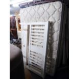 4'6" WHITE FINISH RAIL BEDSTEAD WITH SLATTED BASE