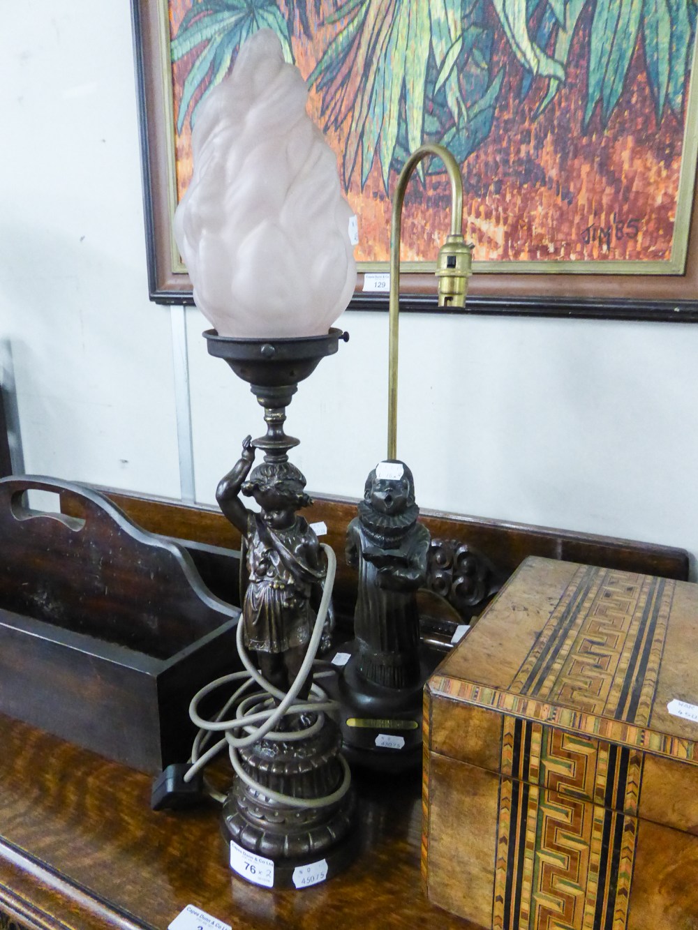 TWO SPELTER FIGURAL TABLE LAMPS