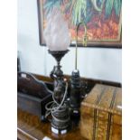 TWO SPELTER FIGURAL TABLE LAMPS