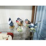 A BESWICK 'NUTHATCH' NO. 2413, A GREY WAGTAIL NO. 1041, A PAIR OF CHAFFINCHES, NO. 991 AND GOLDFINCH