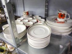 A MEAKIN 'POPPY' TEA AND DINNER SERVICE FOR SIX PERSONS, APPROX 50 PIECES