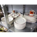 A MEAKIN 'POPPY' TEA AND DINNER SERVICE FOR SIX PERSONS, APPROX 50 PIECES