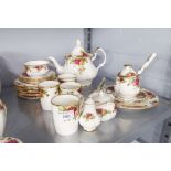 ROYAL ALBERT CHINA 'OLD COUNTRY ROSES' TEA WARES ETC... 23 pieces viz TEAPOT, SUGAR BASIN, FOUR