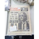 BEATLES/JOHN LENNON,THREE NEWSPAPERS RELATING TO THE SHOOTING OF JOHN LENNON to include; The Daily