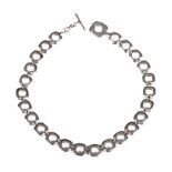 Tiffany & Co. Elsa Perreti silver square cushion link necklace,