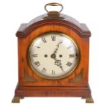 A fruitwood bracket clock