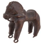 A Rajasthan bronze wheeled toy horse, early 19th century