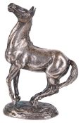 A Lorne McKean for John Pinches silver model of a horse, hallmarked London 1975