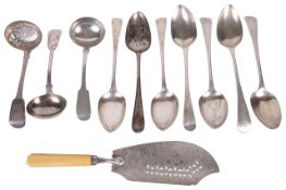 A collection of George III and later silver flatware by Peter & Anne Bateman