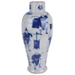 A Chinese late 19th century blue and white crackle glazed vase