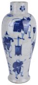 A Chinese late 19th century blue and white crackle glazed vase