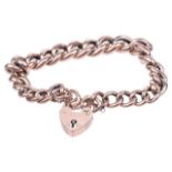 A 9ct rose gold hollow curb link bracelet