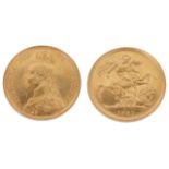 A 1887 Victoria golden jubilee two pound gold coin